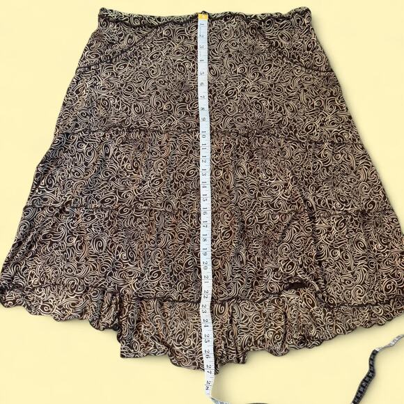 Max studio brown and cream paisley fairycore womens skirt size small - Picture 6 of 7